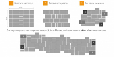 Тротуарная плитка BRAER - МОЗАИКА COLOR MIX «Песчаник»