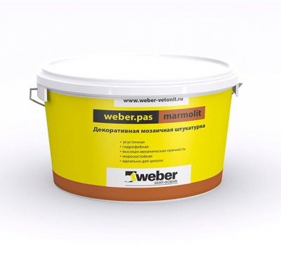Декоративная мозаичная штукатурка weber.pas marmolit