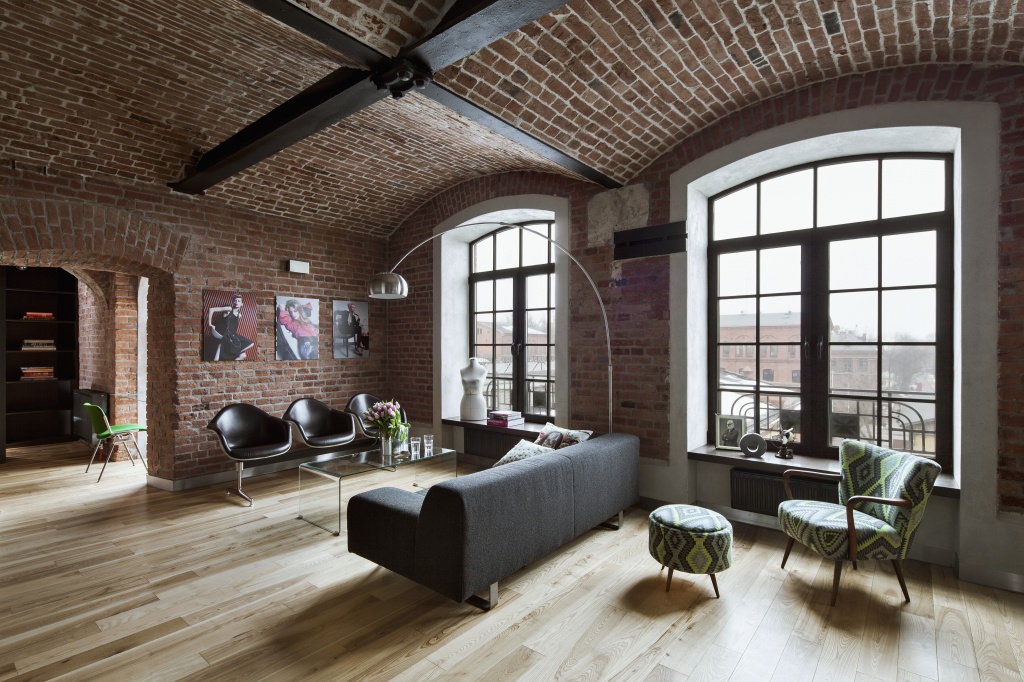 loft интерьер кирпич